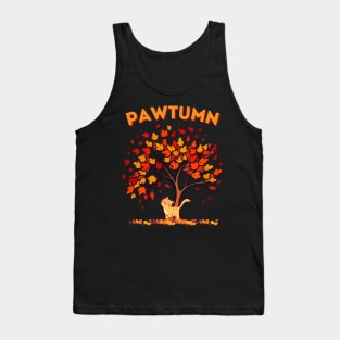 Pawtumn Funny Autumn Cat Puns Tank Top